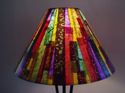 Colorful Striped Lampshade © Janet Woodcock 2005